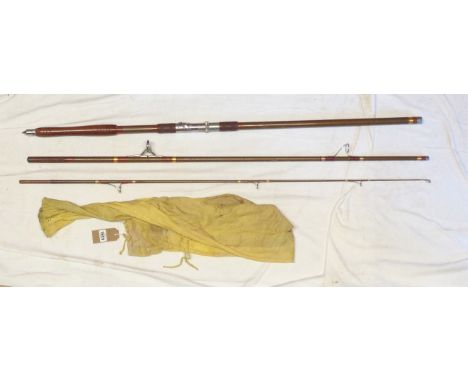A 12' vintage Daiwa 'Hi-Power' three section hollow fibreglass beachcaster rod - in bag