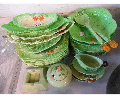 A large quantity of Beswick leafware including salad drainers, plates, etc. - sold with a small quantity of similar Carltonwa