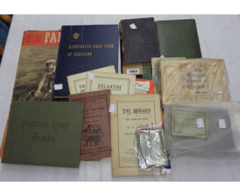 A collection of vintage and other ephemera including 1940's Parade publication, various books, cigarette card albums with stu
