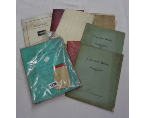 A quantity of ephemera comprising vintage school exercise books and other publications