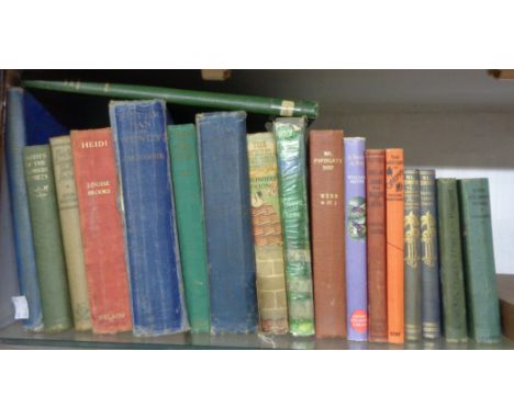 A quantity of vintage children's hard back books including poor condition Peter Pan, Heidi, R.L. Stevenson and Enid Blyton, e