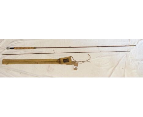 A 9' 6" vintage Hardy Bros Ltd. 'Palakona' 'The Halford Knockabout' two section stained split cane fly fishing rod - butt cap
