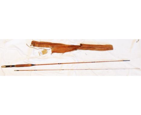 An 8' vintage E. Eggington &amp; Son, Merton. S.W., two piece split cane fly fishing rod - poor condition - in Allcock canvas