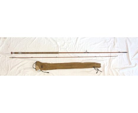 A 10' vintage B. James &amp; Son of Ealing, London, MK IV two section split cane fly fishing rod - in original canvas bag