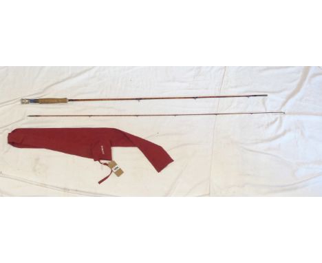 An 8' 4" vintage Gales of Bideford &amp; Barnstaple 'The Prince' two section split cane fly fishing rod - in GFE40 8'6" canva
