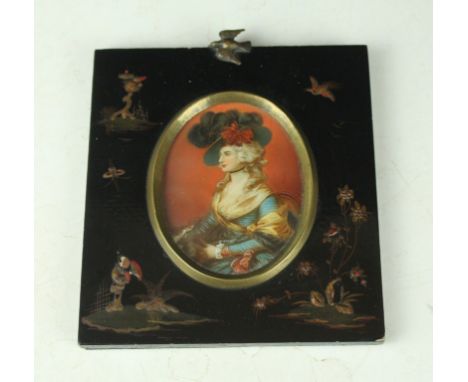 An early 20th Century chinoiserie framed portrait miniature
Depicting a 19th Century lady, signed Smith, 8x6cm