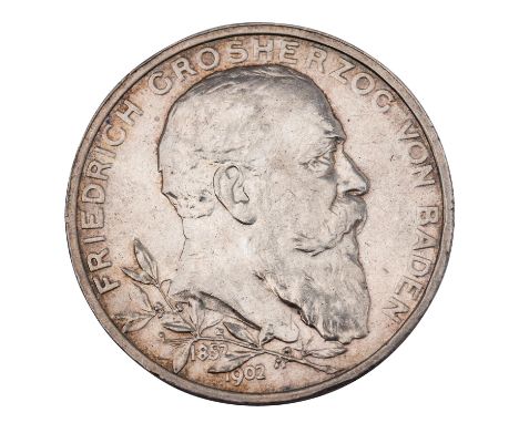 Deutsches Kaiserreich / Grossherzogtum Baden - 5 Mark 1902, Friedrich, Regierungsjubiläum, vz.| German Empire / Grand Duchy o