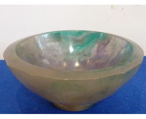 Please Note:  No handles.    Francois-Emile Decorchemont (French, 1880-1971), a two-handled circular glass Bowl in pâte de ve