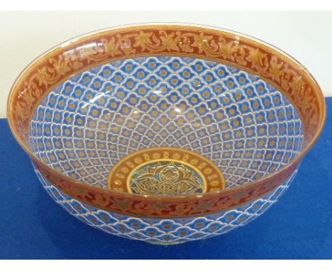 Brocard, Phillipe-Joseph (1831-1896), a magnificent glass pedestal Bowl, the slightly flaring top with gilded flowers and ten