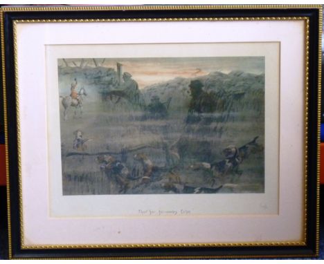 Charles "Snaffles" Johnson Payne (British, 1884-1967), "That Far, Far- Away Echo", Print with sporting and World War I intere
