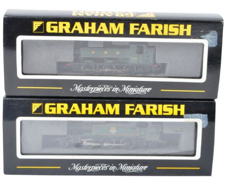 Two original boxed Graham Farish made N gauge model railway trainset locomotive engines comprising models No. 371951 GWR Clas