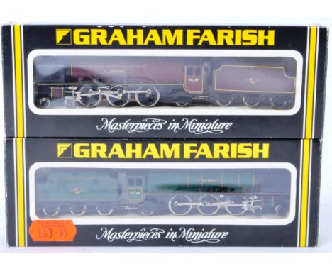 Two original boxed Graham Farish N gauge model railway trainset locomotive engines comprising; No. 1814 Duchess Class ' King 