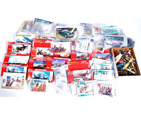 A large collection of assorted plastic model kits of various scales and makers of military and aviation interest. Makers pred