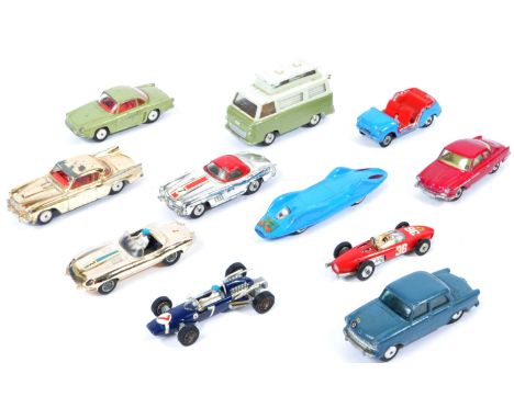 A collection of x11 vintage Corgi Toys diecast model cars and other vehicles to include; 300 SL Roadster, Standard Vanguard I