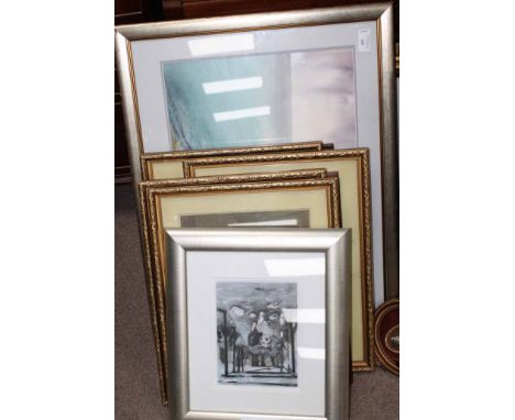 LOT OF PRINTS AND WATERCOLOURS (6)