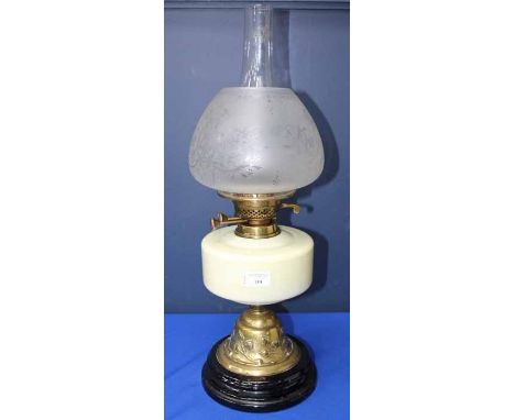 ART NOVEAU BRASS PARATHIN LAMP