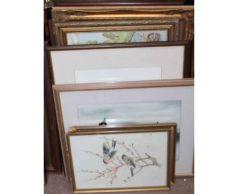 MIXED LOT OF PICTURES, PRINTS AND SILKWORKS 