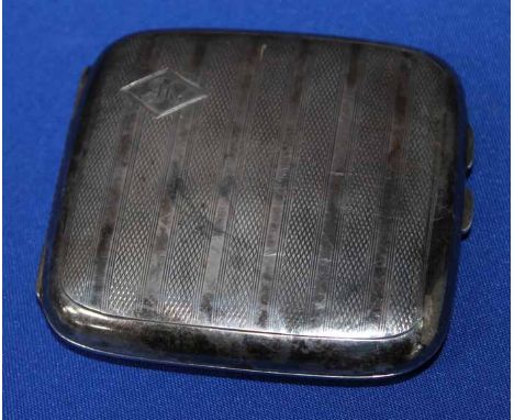ART DECO SILVER CIGARETTE CASE
with engine turned design, maker 'W.T.T & Co'', Birmingham 1930, approximately 96g in total, 9