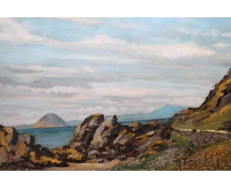* R. THOMSON,
VIEW OF AILSA CRAIG
oil on board, signed 
45cm x 59cm
Framed 