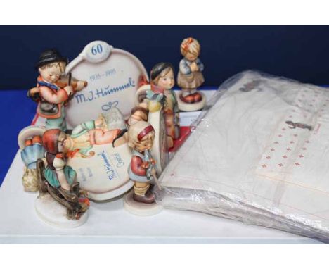COLLECTION OF HUMMEL CERAMIC ITEMS
including figurines, plaques, place mats and stationery (10)
