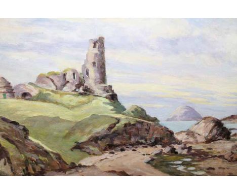 * R. THOMSON, 
DUNURE CASTLE, AYRSHIRE
oil on canvas, signed and titled verso
46cm x 61cm 
Framed