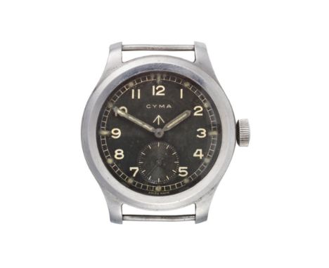 A World War II Military Wristwatch, signed Cyma, know by collectors as one of ''The Dirty Dozen'', circa 1944, (calibre 234) 