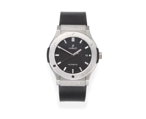 A Titanium Automatic Calendar Centre Seconds Wristwatch, signed Hublot, model: Classic Fusion, ref: 511.NX.1171.RX, circa 201