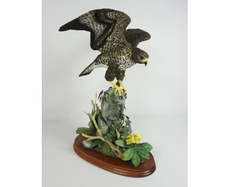 Border Fine Arts Figure, "The Buzzard" by&nbsp;R J Roberts, on an oak plinth, number 39 of a limited edition of 500, with cer