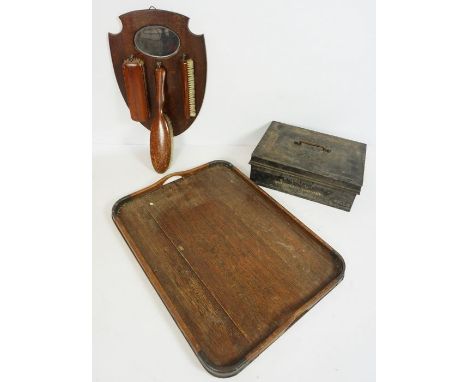 Mixed Lot of Sundries,To include a Brush Set,Metal Box,Old Scales