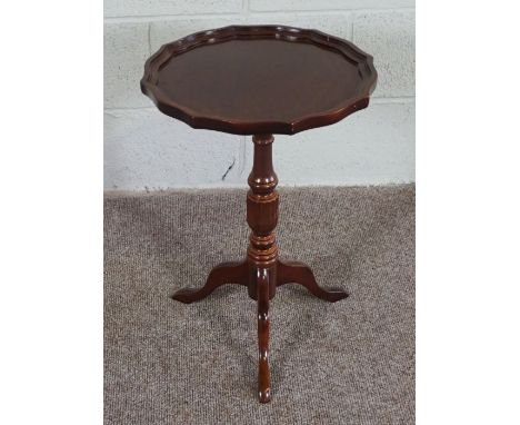 Mahogany Wine Table, In George II style with pie crust top on tripod base