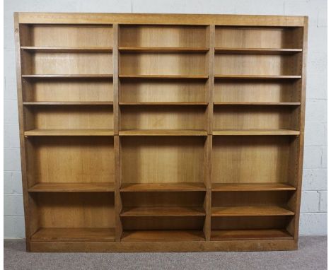 A Robert Thompson of Kilburn 'Mouseman' Bookcase, An early Mouseman 8ft Bookcase in excellent condition with a particularly d