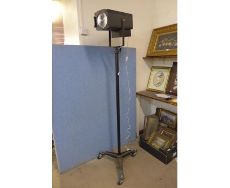 A vintage theatre light on stand 