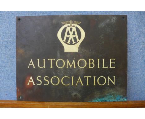 A copper AA Automobile Association sign 