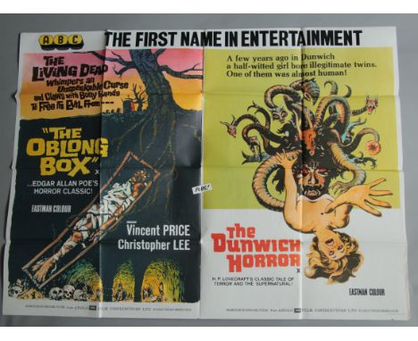 The Oblong Box/ The Dunwich Horror, ABC double bill 30x40", X certified, starring Vincent Price, Christopher Lee. Printed in 