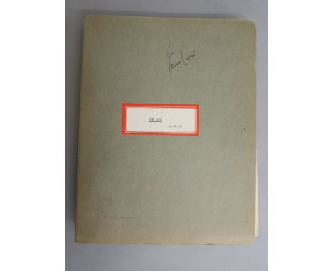 "Dr No" James Bond. A Fourth draft mimeographed typed script dated 12/12/1961, for the first appearance of James Bond as Agen