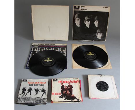 The Beatles LPs and Singles including "With the Beatles" (1963) Parlophone (y+b) MONO PMC 1206 2nd pressing GD, "A Hard Day's