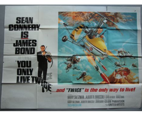 James Bond in "You Only Live Twice" Original vintage British Quad film poster (30 x 40 inch) Little Nellie style art by Rober