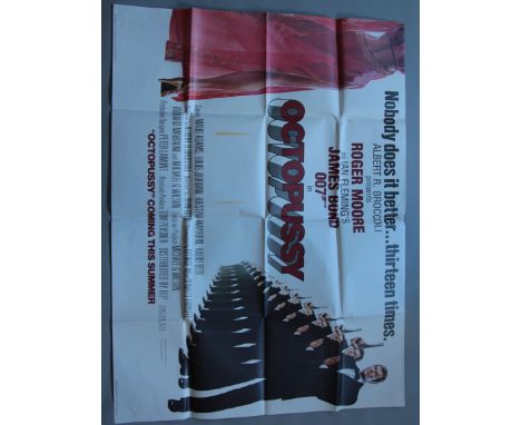 James Bond in "Octopussy" Original vintage British Quad film poster (30 x 40 inch) Teaser style featuring 13 Bonds, starring 