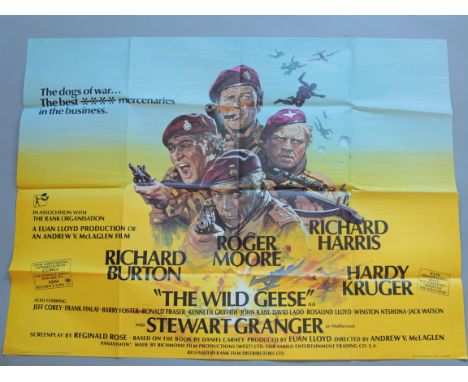 A collection of Vintage British Quad film posters (30 x 40 inch) including The Wild Geese, St. Ives, Supergirl, Black Stallio