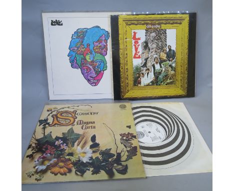 Collection of vinyl LP records in large box including Love - forever changes K 42015, DA CAPO ELK 42 011 Plus forever changes