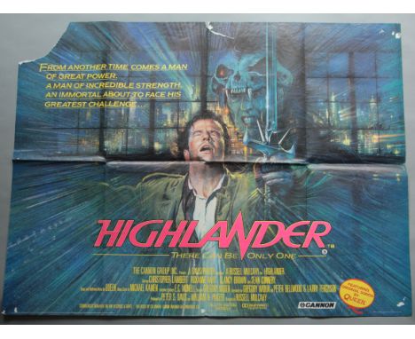 A Large collection of Vintage British Quad film posters (30 x 40 inch) including Highlander, The Untouchables, Waterworld, Ev