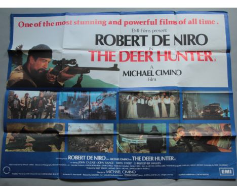 Robert De Niro in "The Deer Hunter" Original 1978 vintage British Quad film poster (30 x 40 inch) a Michael Cimino film, fold