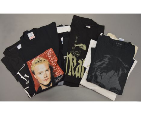 A mixed collection of 14 official tour T-shirts of such musicians like Neil Diamond, Bob Dylan, Paul McCartney, etc; never wo