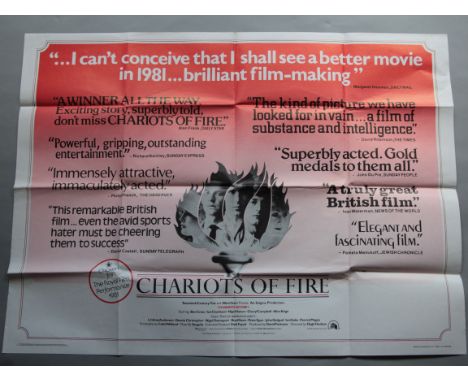 A collection of Vintage British Quad film posters (30 x 40 inch) including Chariots of Fire, The Last Starfighter, The Dark C