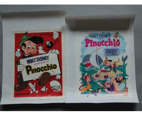 Collection of Walt Disney film posters including "Pinocchio" (2 different Styles), The Jungle Book, Cinderella, The Incredibl