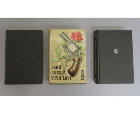 Three vintage James Bond Ian Fleming hardback books: Dr No (no dust jacket), Diamonds are Forever (no dust jacket) and From R