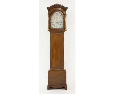 A George III mahogany longcase clock, the 12in arched dial with eight-day movement, by Thomas Phippard of Poole, c.1780,216cm