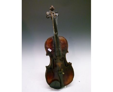 Violin, the interior with Stradivarius label  