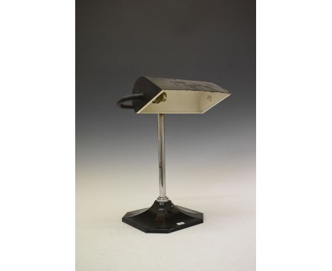 Early 20th Century desk lamp having octagonal composite base, 40cm high  