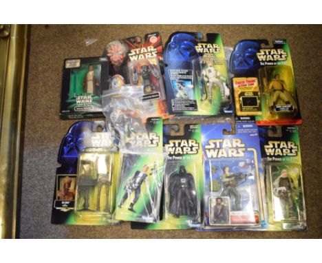 Quantity of Hasbro and Kenner Star Wars - The Power of the Force card back figures to include; Luke Skywalker, EV-9D9 with da